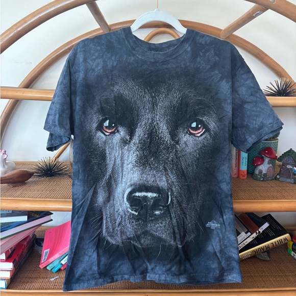 The Mountain Black Dog Face T-Shirt - Picture 1 of 4